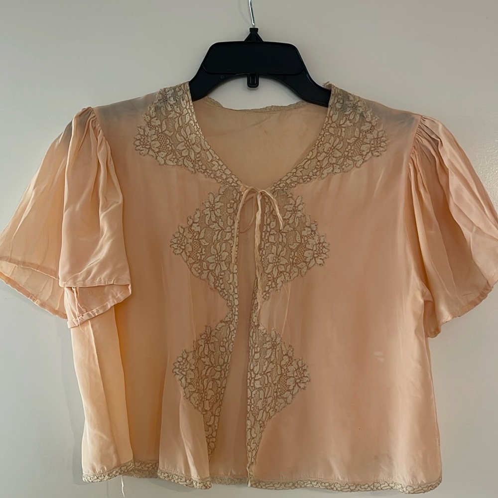 Vintage 1930s silk bed jacket